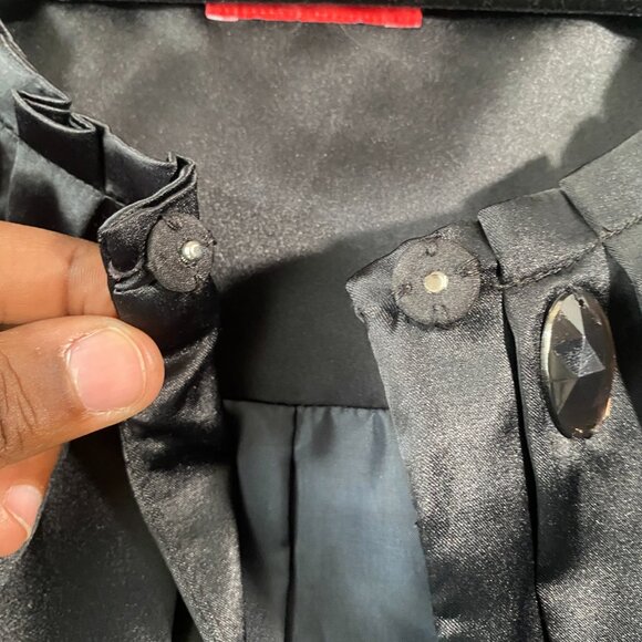 Elle | Black Satin Embellished Cropped Bolero Jacket - Picture 7 of 7